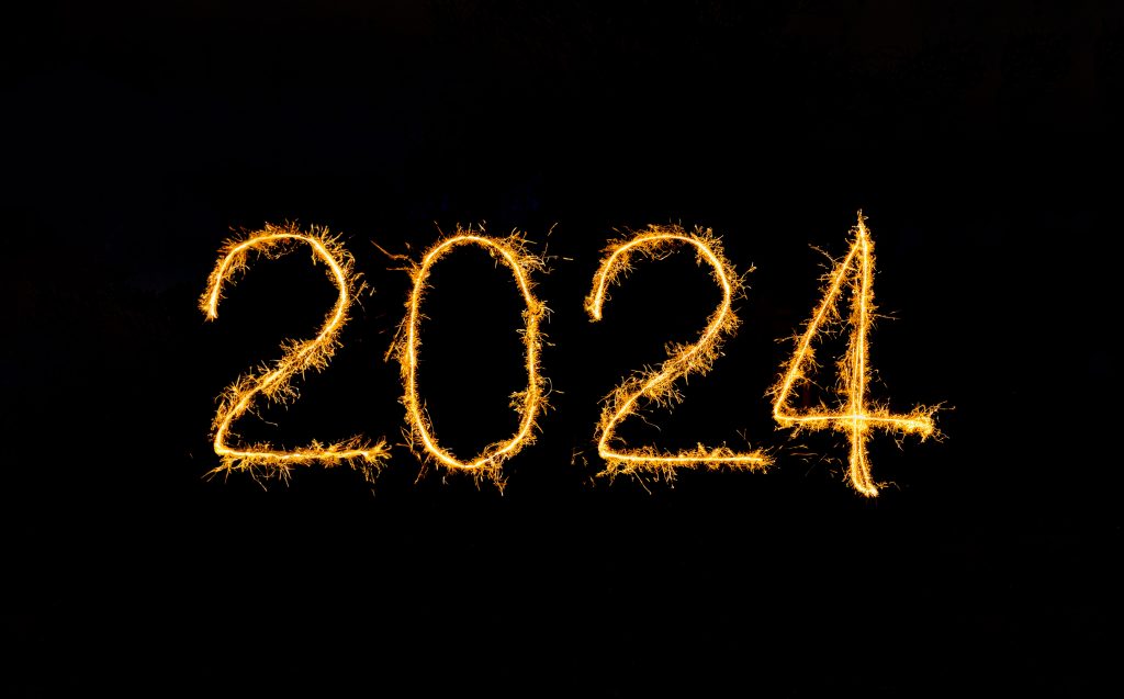 2024 spelled out in fireworks