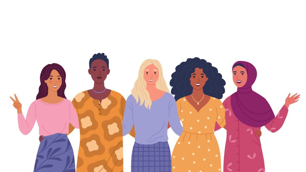 A sylised image of a group of women