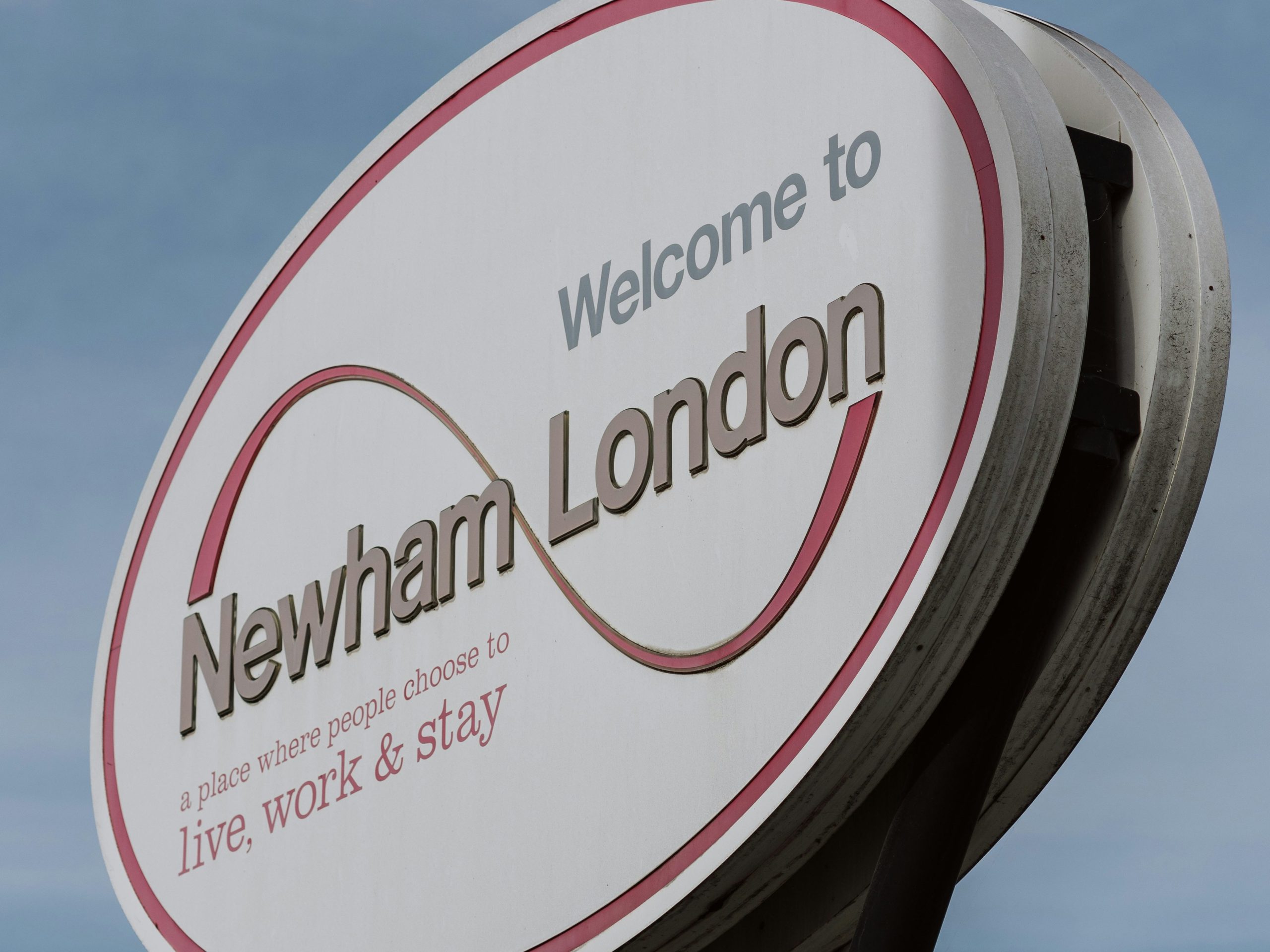 A sign welcoming visitors to Newham