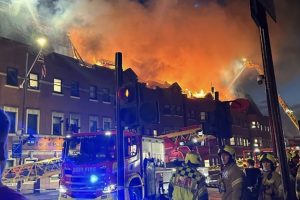 Firefighters attend the nocturnal blaze on March 6th