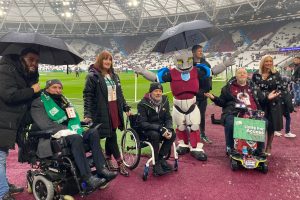 Disabled people at the pitch side