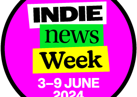 A logo with punk style lettering reading 'Indie News Week 3-9 June 2024'
