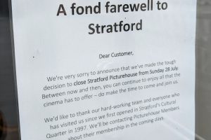 The poster advertising the closure of the Stratford Picturehouse.