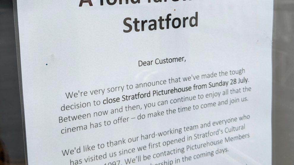 The poster advertising the closure of the Stratford Picturehouse.
