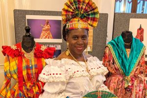 Sakafet London: a person wears clotehs in Creole style