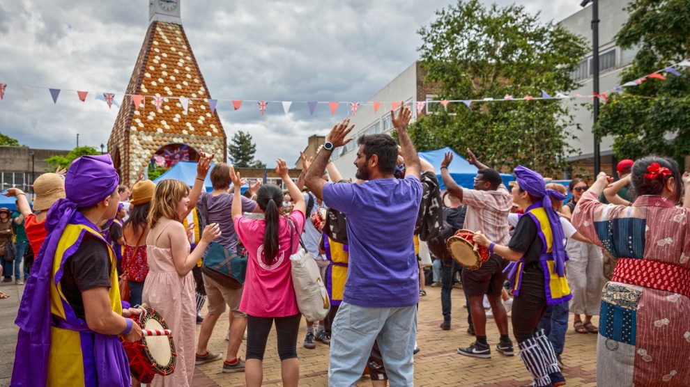 People in open house festival