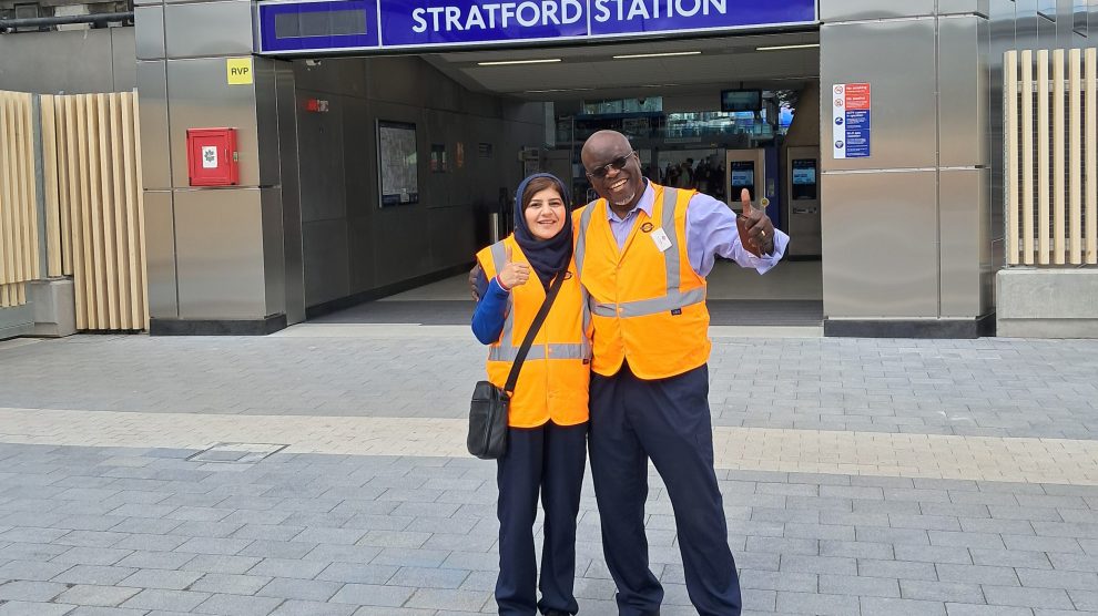 Staff members at Station Gibbins Road exit