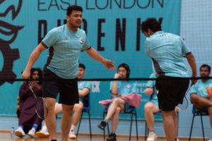 players in University of East London’s Badminton Club playing