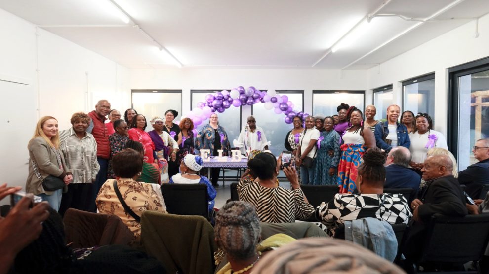 A group of people celebrate