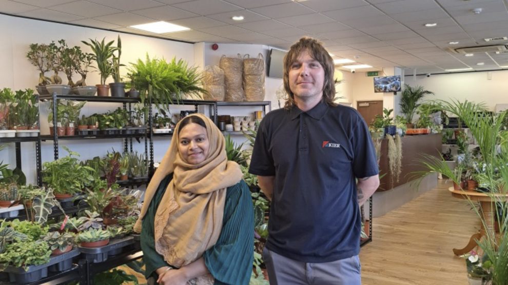 Begum and Jarron Hamlin, assistant site manager, Kier Group