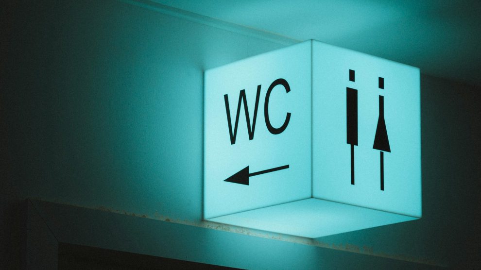 a public toilet sign