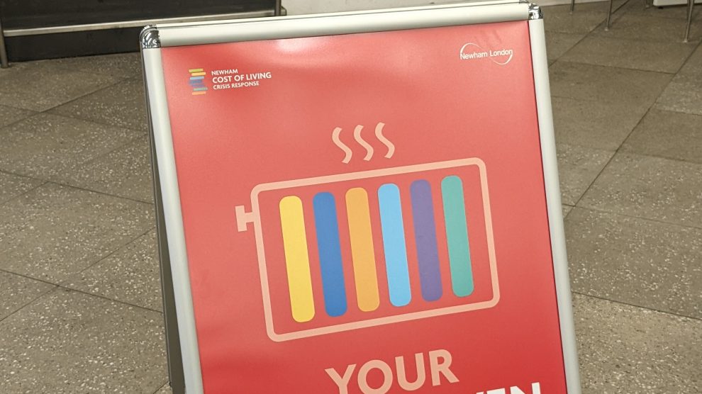 East Ham library Warm Haven poster in Library