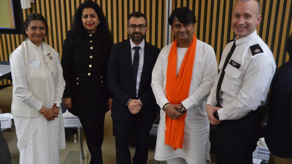 The event organised by Krupesh Hirani AM (centre) brought together members of the Hindu community, along with the Met Police and Community Security Trust (CST)