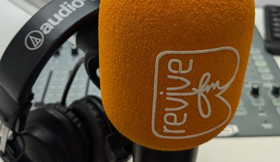 A big microphone at Revive FM