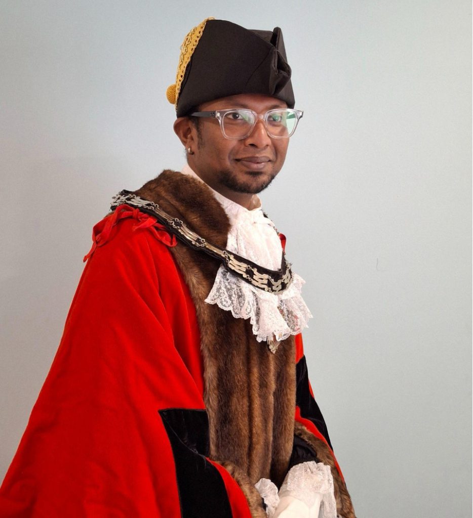 Cllr Rohit Kumar Dasgupta, First Citizen of Newham, in ceremonial robes