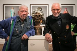 David Bailey with actor Terence Stamp in an art gallery
