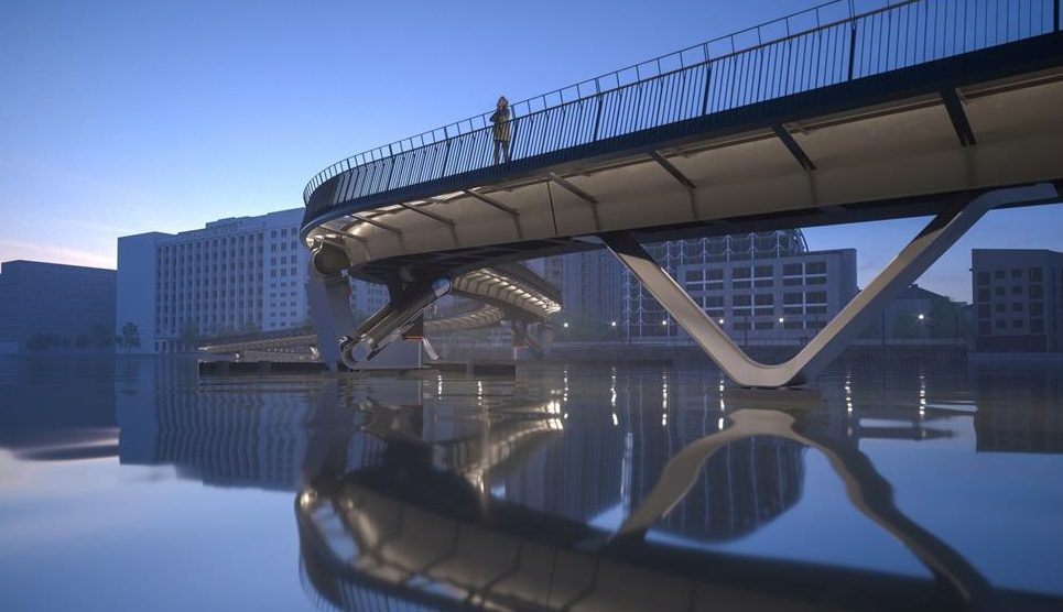 Designs for new Royal Victoria Dock bridge (credit Moxon Architects)