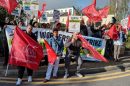 Striking facilities staff at Newham Centre for Mental Health (credit LDRS)