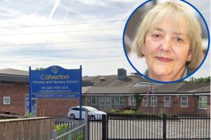 Calverton Primary School and (inset) cabinet member Sarah Ruiz