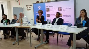 Newham mayoral candidates at the hustings organised by Age UK (credit Nick Clark)