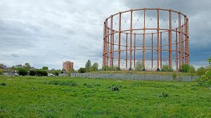 The former East Ham Gasworks (credit Nick Clark/LDRS)