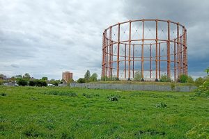 The former East Ham Gasworks (credit Nick Clark/LDRS)