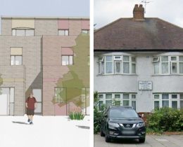 The plans for new flats and (right) Floron Residential Home (credit Stephen Davy, Peter Smith Architects)
