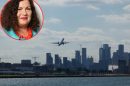 London City Airport (LDRS image) and (inset, credit GLA) London Assembly member Leonie Cooper