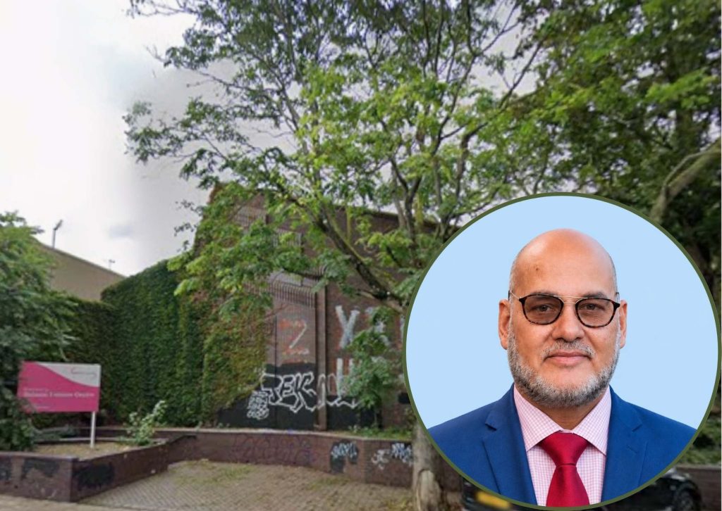 Balaam Leisure Centre and (inset) councillor Zulfiqar Ali