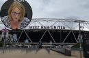 London Stadium and (inset) stadium boss Lyn Garner