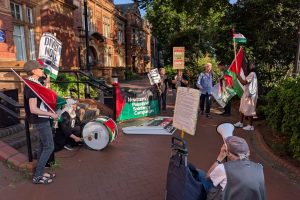 The Newham Palestine Solidarity Campaign (PSC) protest outside Newham Town Hall (credit Ben Moss)