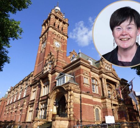 Newham Town Hall and (inset) Susan Masters