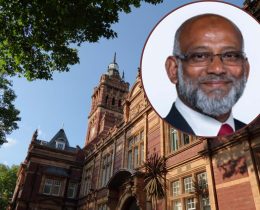 Newham Town Hall and (inset) councillor Syed Hussain Ahmed