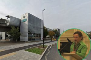 West Silvertown DLR Station, in North Woolwich Road, and (inset) Green councillor Rob Callender