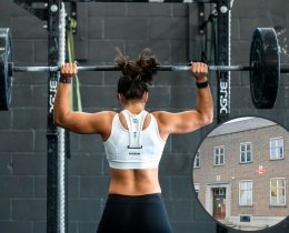 A woman lifting weights