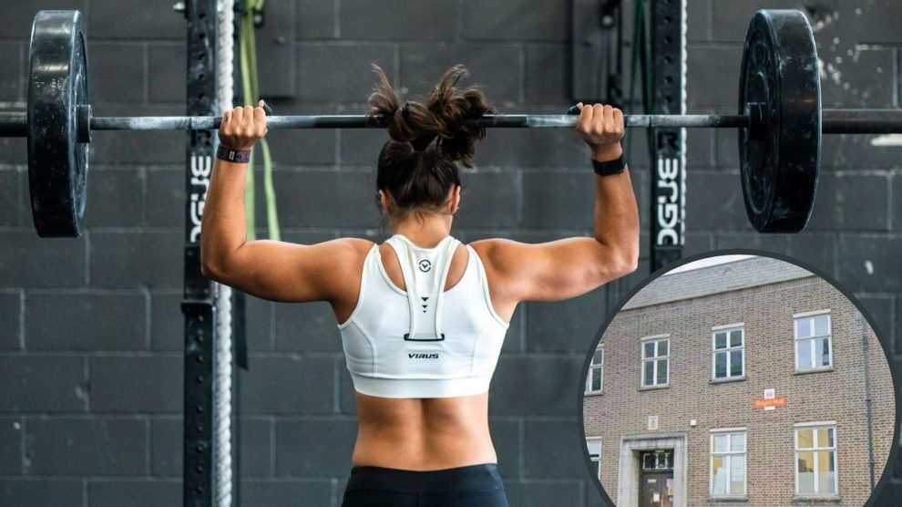 A woman lifting weights